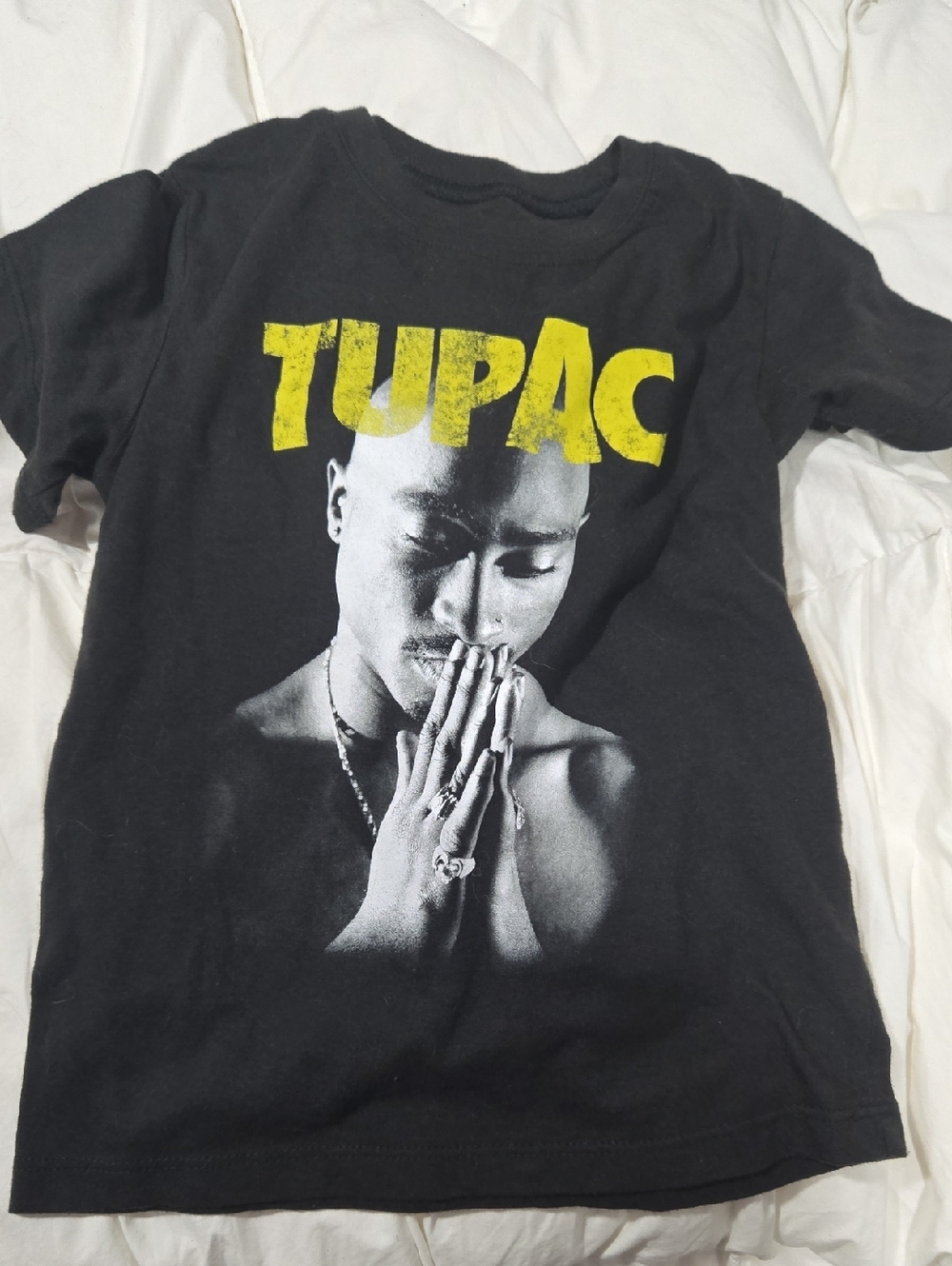 Black Kids Short-Sleeve Graphic Tee with Yellow Print